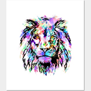 Colorful Lion - Lion Head Rainbow Posters and Art